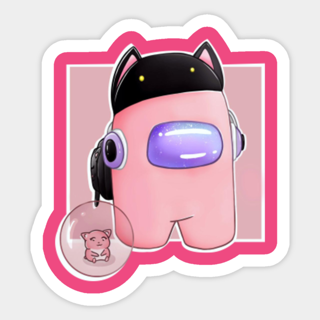 Among Us Pink Cat Among Us Game Sticker Teepublic Among us but it's a cute cat with babyamong us cat versionamong us ~ cat version#shorts#amonguscat#amongusanimationif you like this video so please. teepublic