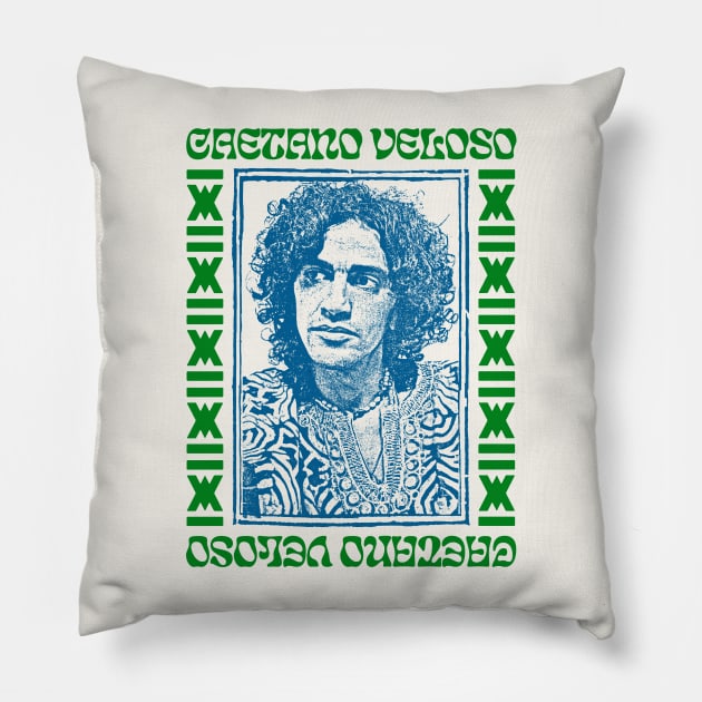 Caetano Veloso \/\/\/ Retro Original Fan Art Design Pillow by DankFutura