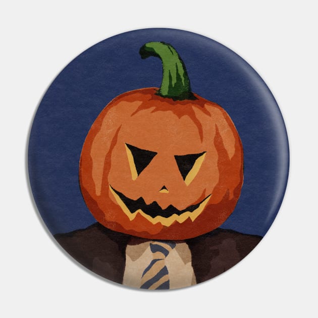 Pumpkin Head Dwight Shrute Pin by StrayArte