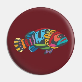 Colorful Grouper Fish Pin