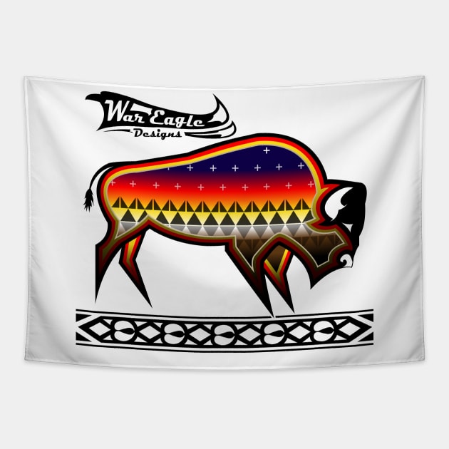 Protecting the people Black Buffalo Tapestry by melvinwareagle