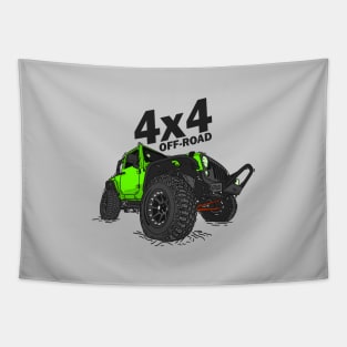 4x4 Off Road Jeep Green Tapestry