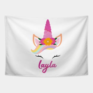 Name layla unicone awesome gift Tapestry