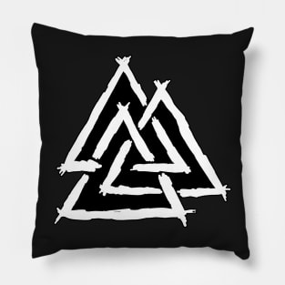 Valknut Norse Symbol (white) Pillow