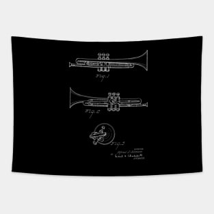 Trumpet Vintage Patent Drawing Tapestry