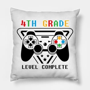 4th Grade Level Complete Gamer Class Of 2024 Graduation Pillow