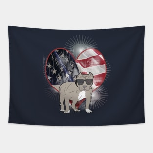 Pitbull USA Dog Patriotic Design Tapestry