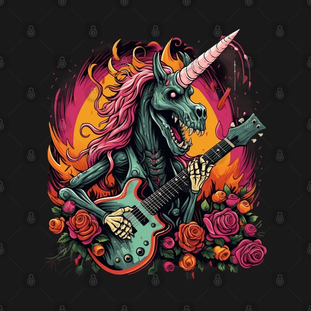 Death Metal Unicorn Dark Humor by origato