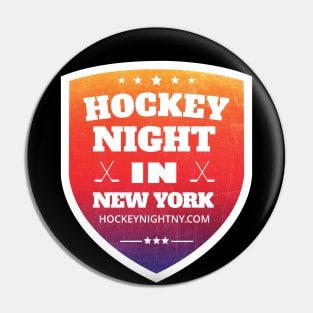 Hockey Night In NY (black) Pin