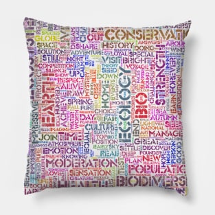 Bio Biodiversity Pattern Text Word Cloud Pillow