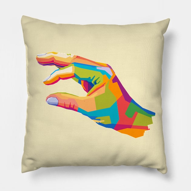 Funny finger circle Pop Art Pillow by SiksisArt