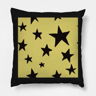 yellow black stars pattern stockholm style Pillow