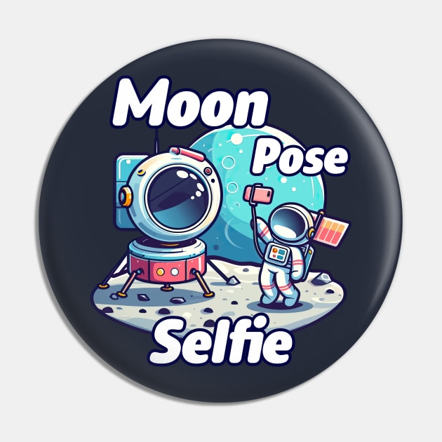 Cute Moon Pose Selfie Pin by Yonbdl