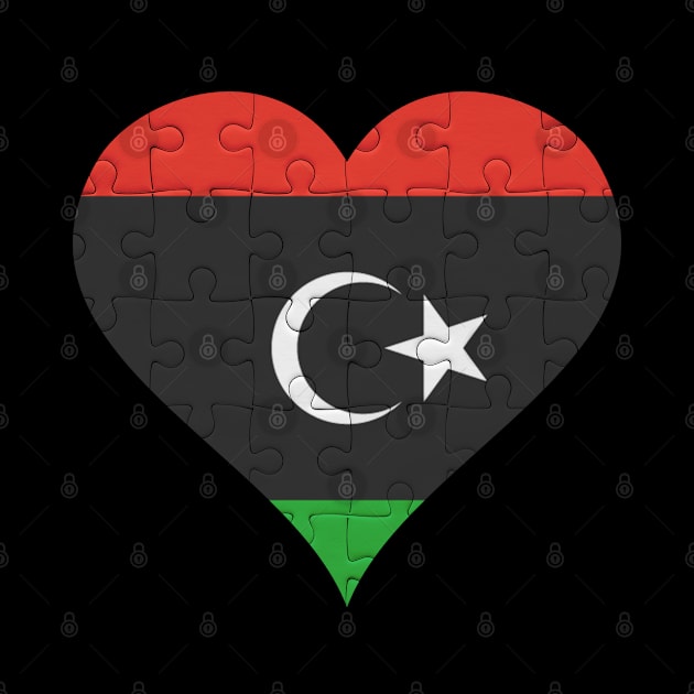 Libyan Jigsaw Puzzle Heart Design - Gift for Libyan With Libya Roots by Country Flags