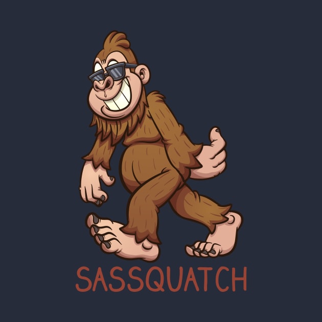 Sassquatch - Badass With An Attitude To Match  - White - Cartoon by Crazy Collective