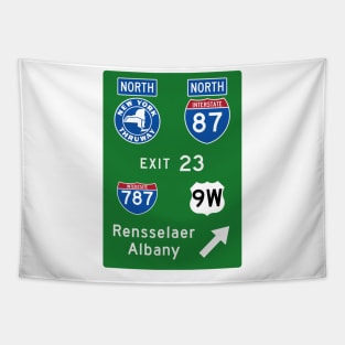 New York Thruway Northbound Exit 23: Rensselaer Albany I-787 Rte 9W Tapestry