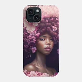 [AI Art] Cherry blossom lady with big hair Phone Case