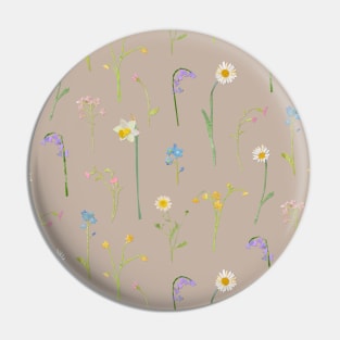 thin wildflowers - beige Pin