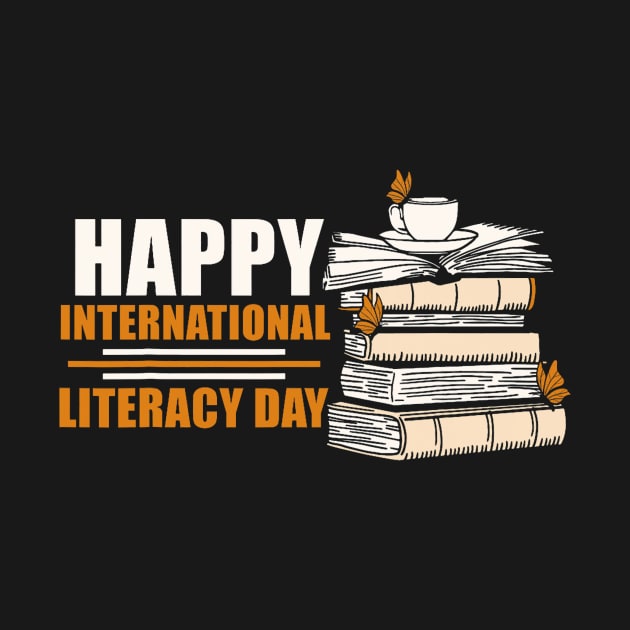 Happy International Literacy Day Book Lover Reading by everetto