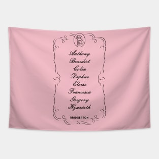 Womens Bridgerton Character Name Stack Tapestry