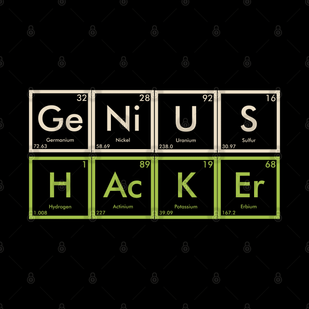 Funny Genius Hacker Element Cyber Security by Mind Your Tee