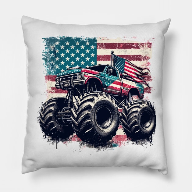 Monster Truck Pillow by Vehicles-Art