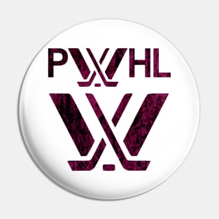 Distressed grunge purple PWHL logo Pin