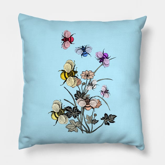 Pangender Bee Swarm Pillow by Fusti