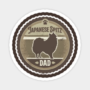 Japanese Spitz Dad - Distressed Japanese Spitz Silhouette Design Magnet