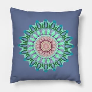 Abstract Circle Pattern With Floral Elements 5 Pillow