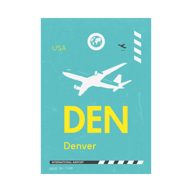DEN Denver airport code Airport TShirt TeePublic