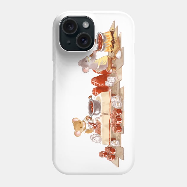 Cottagecore Mice Making Strawberry Jam Phone Case by Jieul