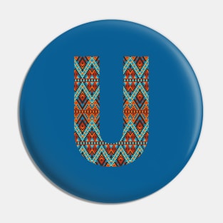 Letter U- boho design Pin