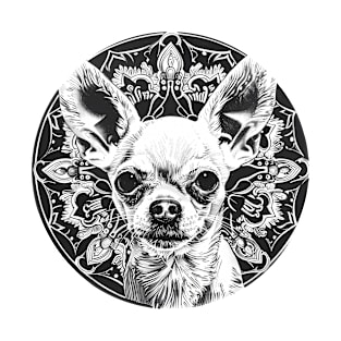 Mandala - Chihuahua White T-Shirt