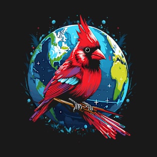 Cardinal Bird Earth Day T-Shirt