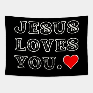 Jesus Loves You Heart Tapestry