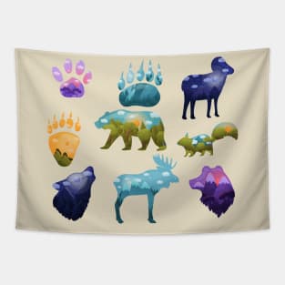 animals silhouettes landscape inside Tapestry