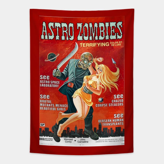 Classic Science Fiction Movie Poater - Astro Zombies Tapestry by Starbase79