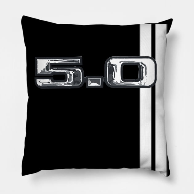 Mustang GT 5.0 V8 Classic Foxbody Racing Stripe Pillow by cowtown_cowboy