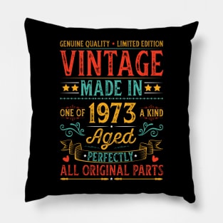 Vintage Made In 1973 Birthday Pillow