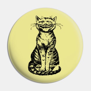 Smiling Cat on Yellow Pin