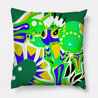 green lightning armored dogu ecopop Pillow