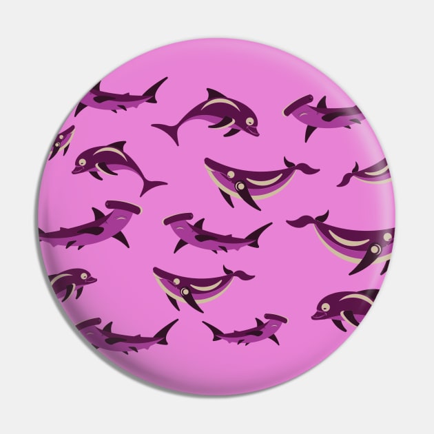 Pink pattern of dolphins and whales Pin by Nosa rez