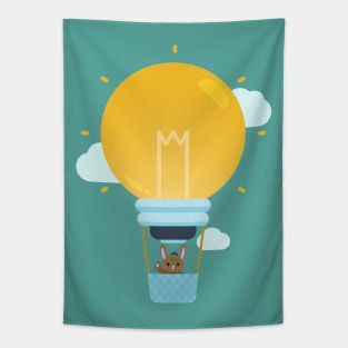 Lightbulb Hot Air Balloon Tapestry