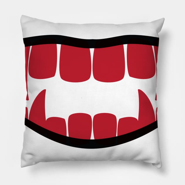 scary teeth face mask Pillow by PIIZ