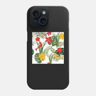 Tropical Birds and Foliage - pattern Phone Case