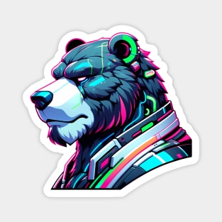 Cyberpunk Neon Furry Anthro Bear Magnet