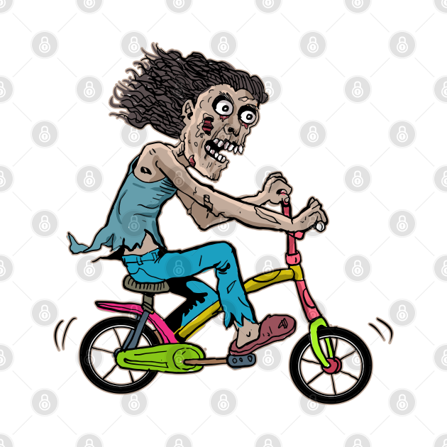 Zombie Bicycle, Zombie Riding bike, Zombie cycling, Zombie with Bicycle