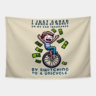 Rich Unicyclist Tapestry