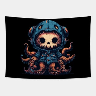 Spooky stuffed toy octopus in teddy bear costume Tapestry